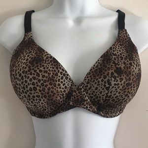 Lilyette Satin Leopard Print Bra